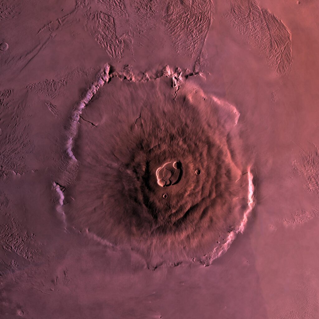 Olympus Mons volcano on Mars